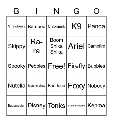 Find our Girl Staff Bingo Card