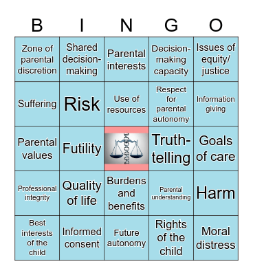 Ethical Concepts Bingo Card