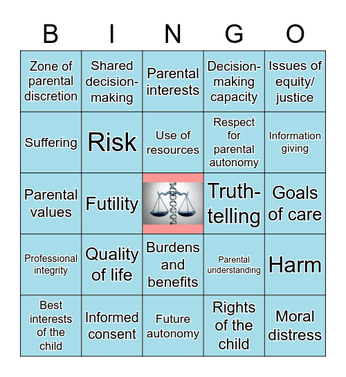 Ethical Concepts Bingo Card