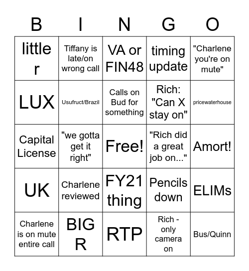 It's a bingo! Bingo Card