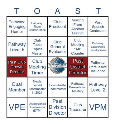 2021 District 52 Spring Conference Bingo Card