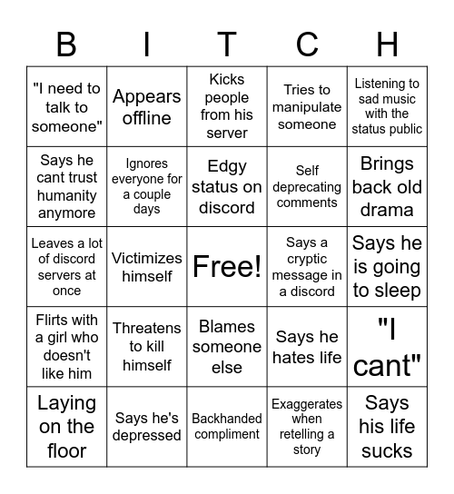 Ryan Bingo! Bingo Card