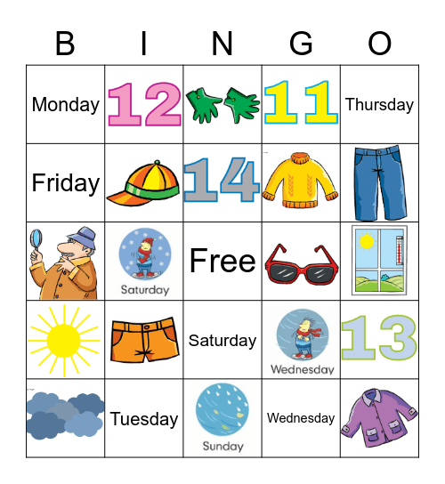2.1 clothes Bingo Card