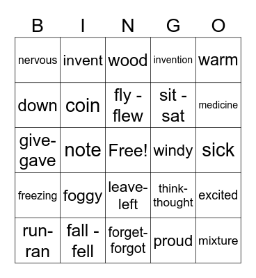 unit 6foggy Bingo Card