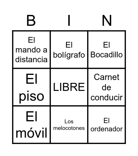 Mexico Bingo Card