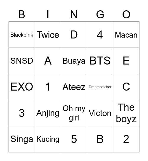 BINGO NYA EPAN Bingo Card