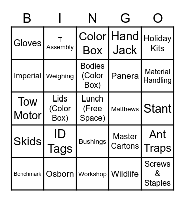 Workshop Bingo Card
