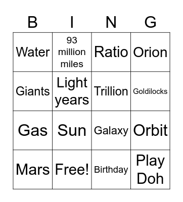 STEM Fun 1 Bingo Card