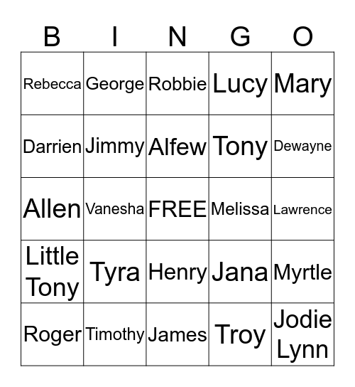 Winningham Bingo Card