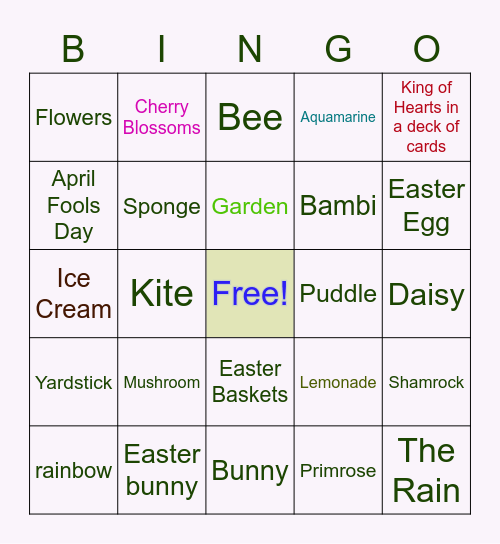 SPRING LUNCHEON Bingo Card