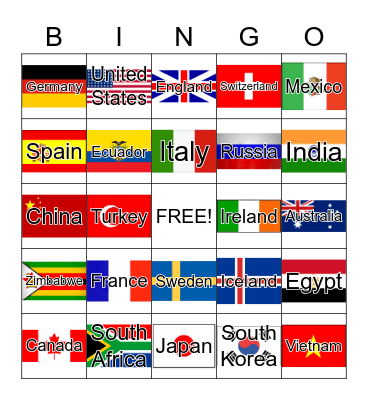 World Bingo Card
