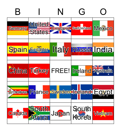 World Bingo Card