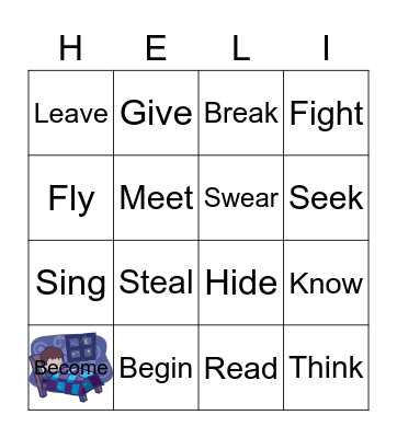 Irregular verbs Bingo Card