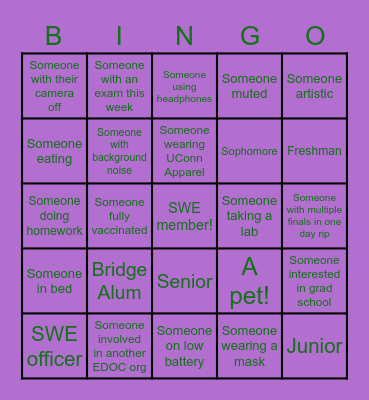 SWE BINGO Card