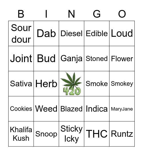 420 BINGO Card