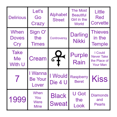 Prince Bingo Card