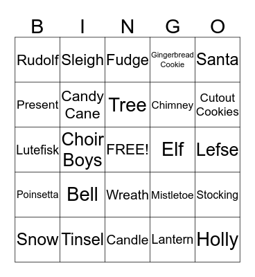 Christmas Bingo Card
