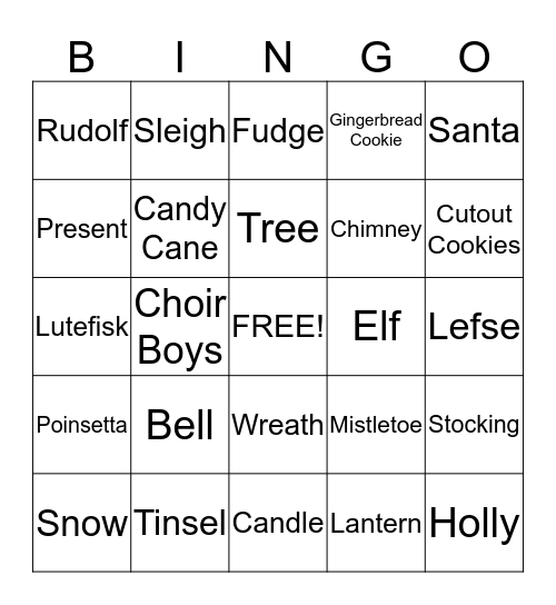 Christmas Bingo Card