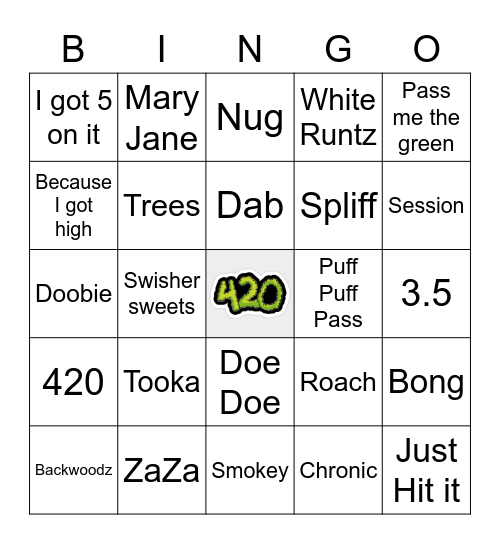 420 BINGO Card