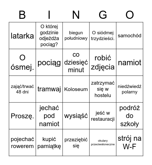 BINGO Card