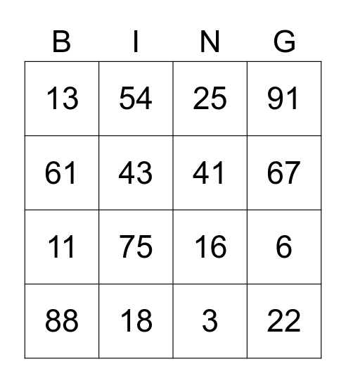 bingo tot 100 Bingo Card