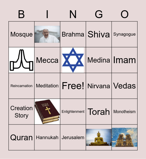 World Religions BINGO! Bingo Card
