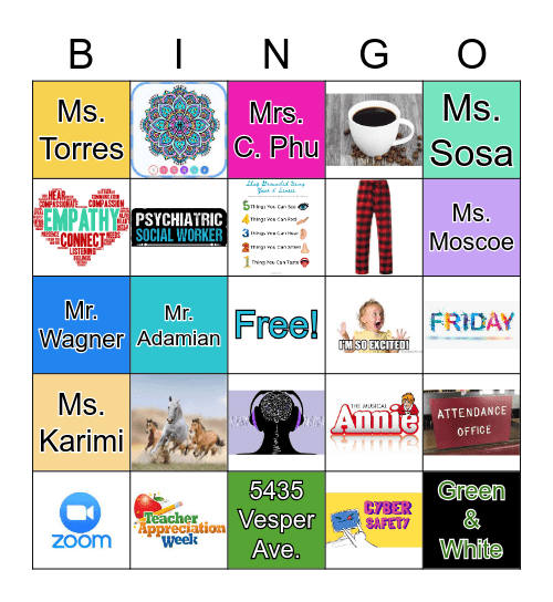 VNMS Bingo Card