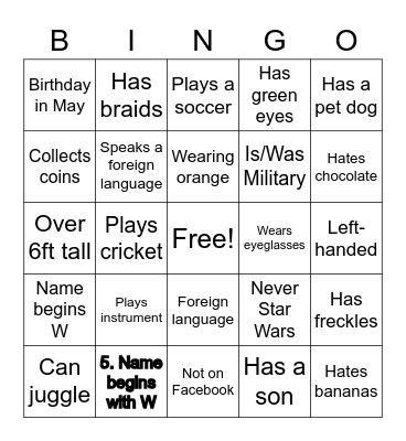 LVI People Bingo Card