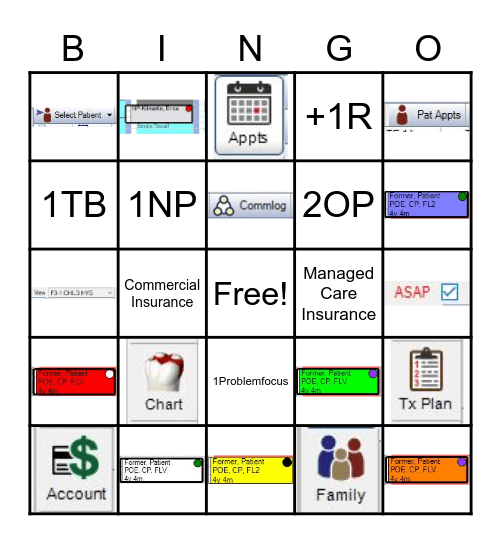 Open Dental Bingo Card
