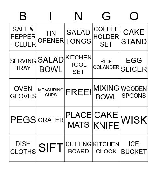 WEDDING BINGO Card