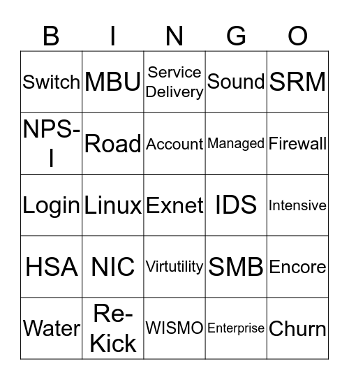 Customer On-Boarding Bingo Card