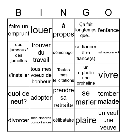 Fr 3-  Ch 4  Voc  2  Bingo Card