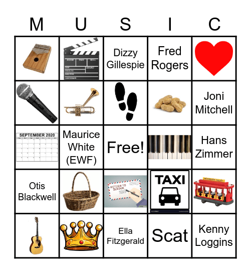 2020-2021 Composer Bingo Card