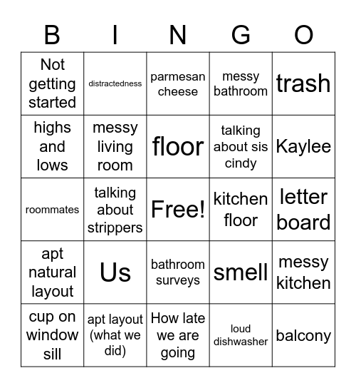 EE Bingo Card