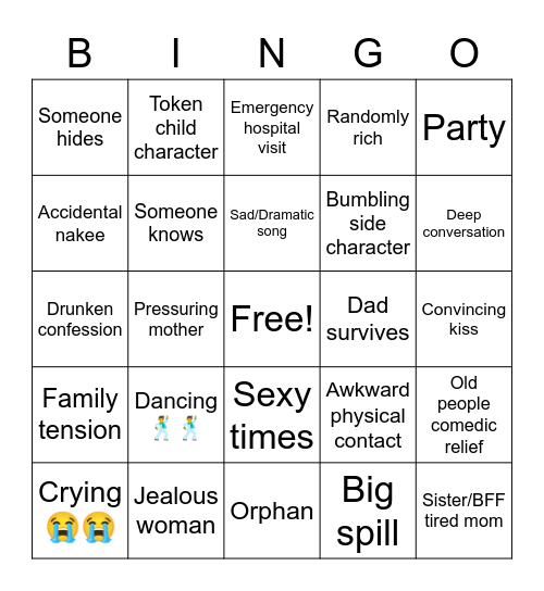 One Big Hitch Bingo Card