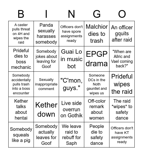 Doomers Bingo Card