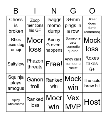 Melody of bingo Card