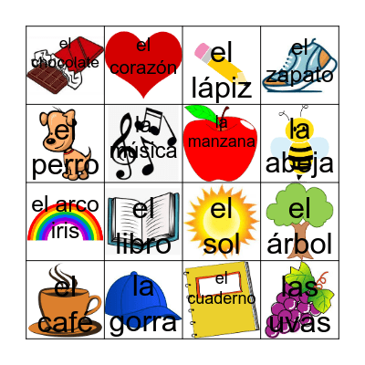 ¡Español! Bingo Card