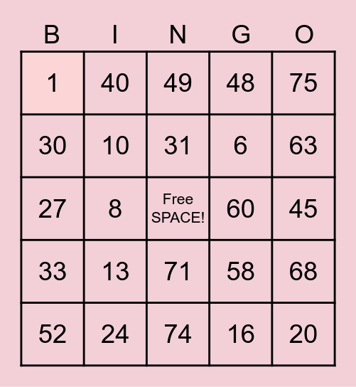 J & D ENTERTAINMENT Bingo Card