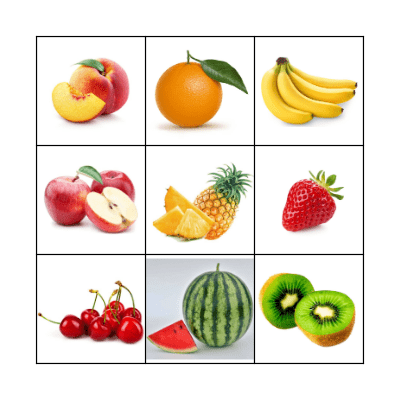 Fruits Bingo Card