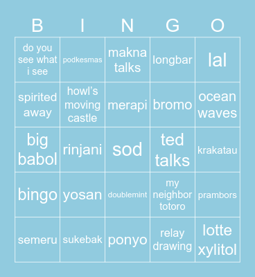 yuta not atuy Bingo Card