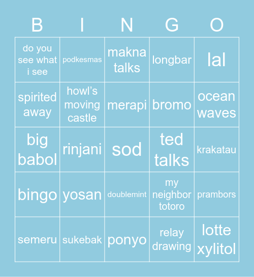 yuta not atuy Bingo Card
