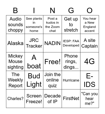 EEIS Program Review - Day 2 Bingo Card