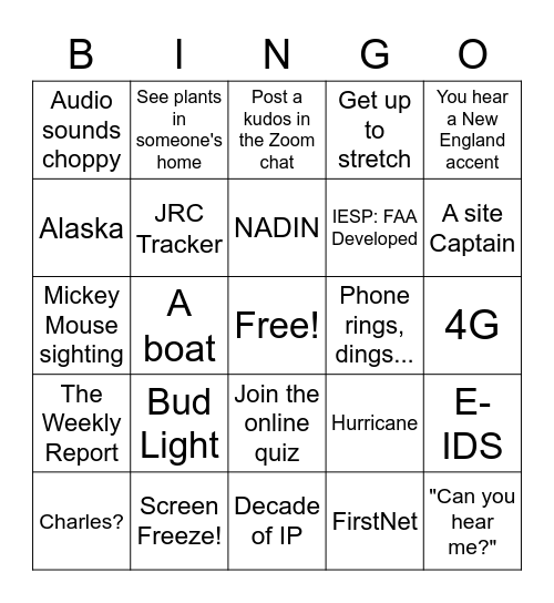 EEIS Program Review - Day 2 Bingo Card