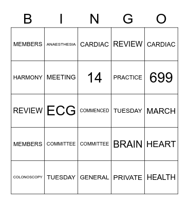 CCSIS Bingo Card