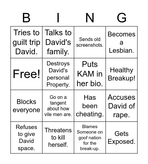 Bri Bingo Card