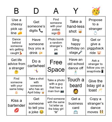 Birthday Bingo 🥳 Bingo Card