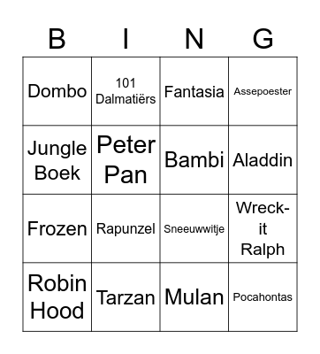 1. SKID - Disney waar! Bingo Card