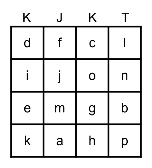 Alphabet Bingo Card