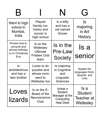 WGH E-Board Bingo Card